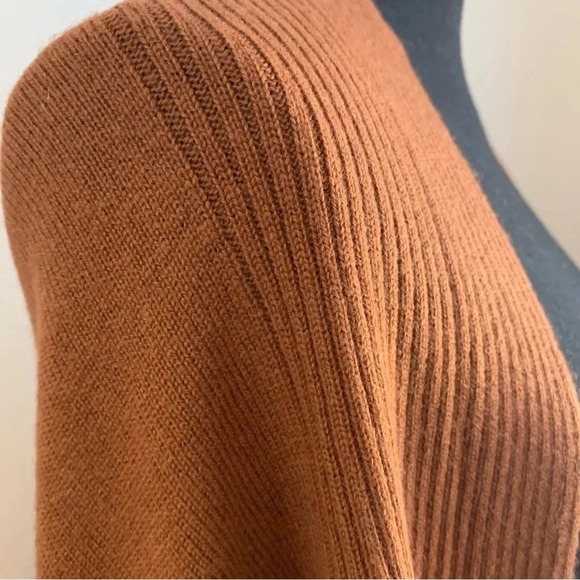 Bruno Magli Cashmere & Wool Knit Sweater Cape Scarf. One Size. Brown - Picture 7 of 7